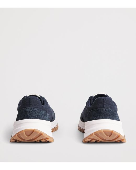 Emporio Armani Blue Suede Sneakers for men