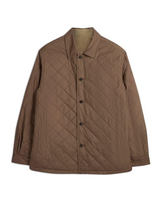 Dunhill Brown Cotton-Cashmere Corduroy Reversible Overshirt for men