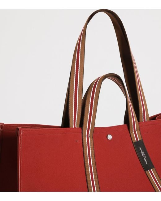 Dolce & Gabbana Red Cotton-Blend Tote Bag for men