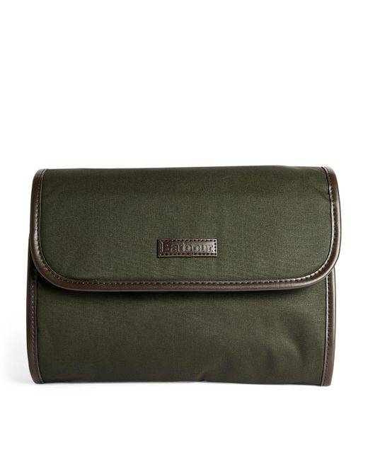 Barbour Green Cotton Canvas Washbag for men