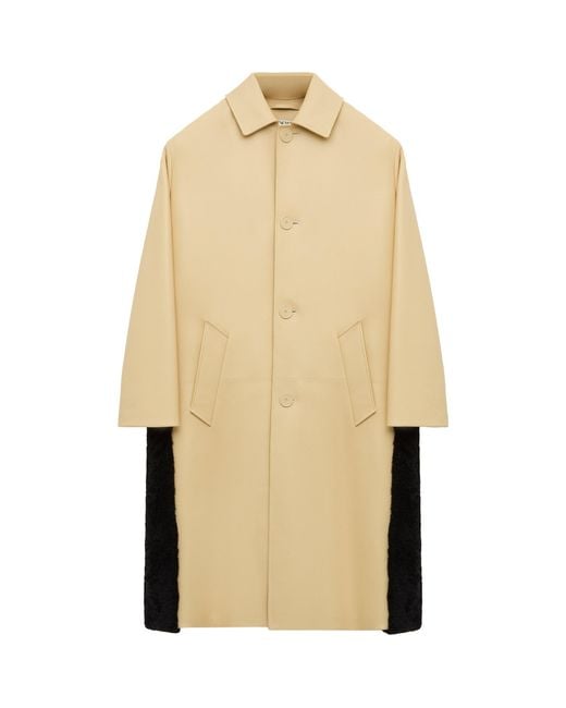 Loewe Natural Nappa Lambskin Shearling-Trim Coat