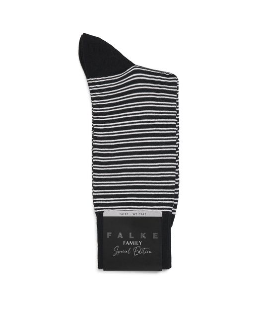 Falke Black Cotton-Blend Stripe Family Socks for men