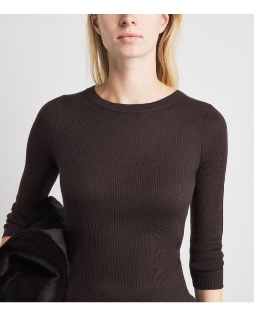 Vince Brown Cashmere-Silk Sweater