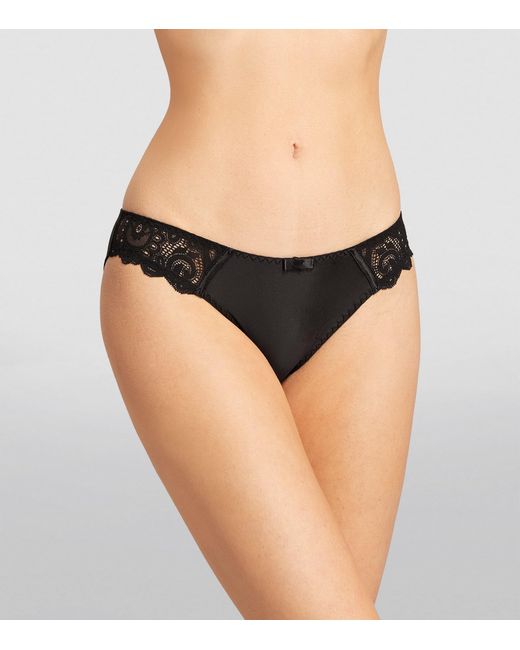 Maison Lejaby Black Lace-Detail Gaby Briefs