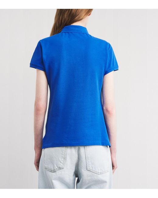 Polo Ralph Lauren Blue Cotton Beaded Big Pony Polo Shirt