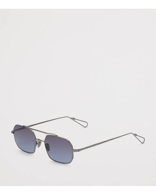 Ahlem Purple Clovis Ruthenium Rectangle Sunglasses for men