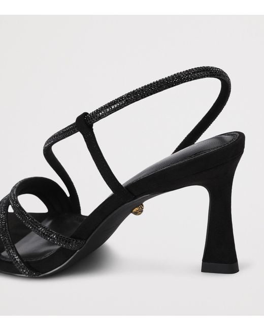 Kurt Geiger Black Leather Embellished Annabel Heeled Sandals 80
