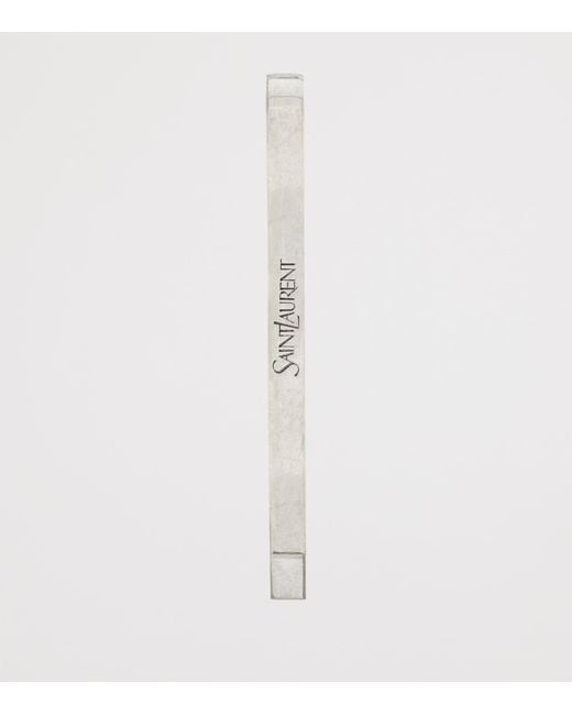Saint Laurent White Enamelled Tie Clip for men