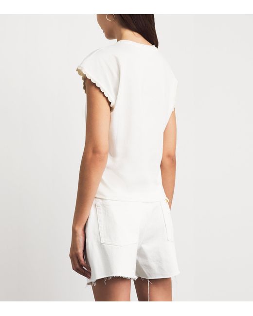 FRAME White The Crochet Muscle T-Shirt