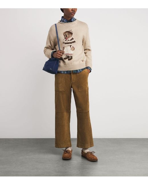 Polo Ralph Lauren White Cotton Polo Bear Sweater