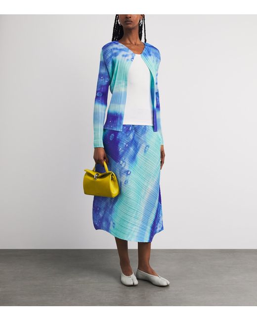 Pleats Please Issey Miyake Blue Sea Bubble Cardigan