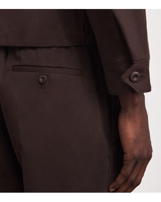 Sandro Brown Alpha Cotton Wide-Leg Trousers for men