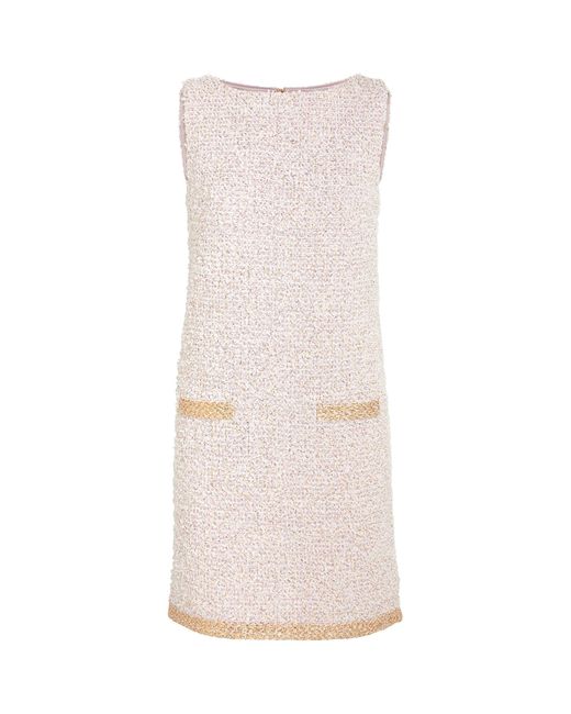 St. John Pink Sequinned-accent Mini Dress