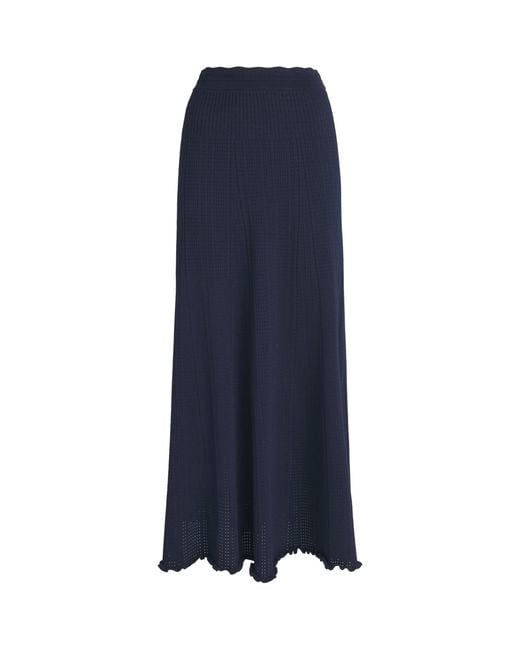 Sandro Blue Pointelle Maxi Skirt