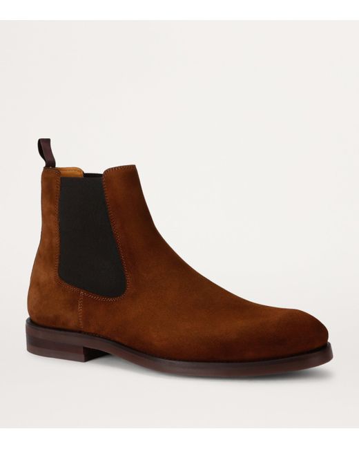 Magnanni Shoes Brown Suede Chelsea Boots for men