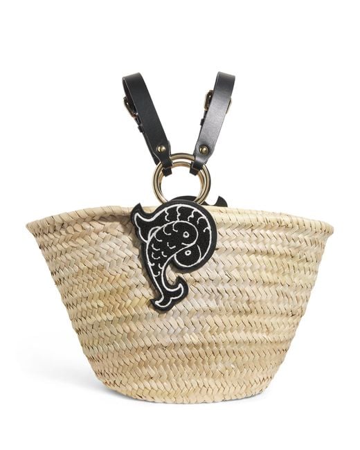 Emilio Pucci Natural Straw Pesci Basket Bag