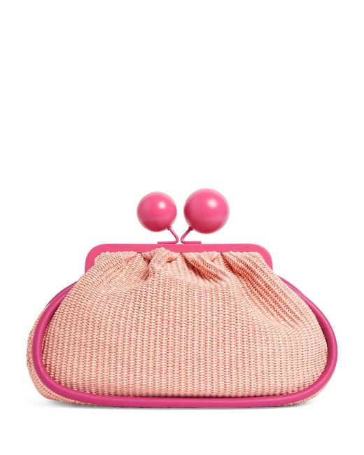 Weekend by Maxmara Pink Large Woven Pasticcino Clutch Bag