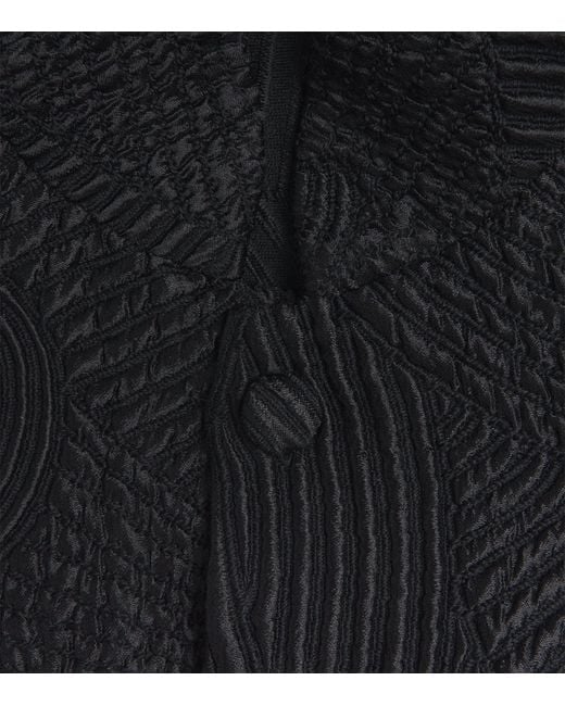 Eskandar Black Silk-Wool-Blend Stand-Collar Coat