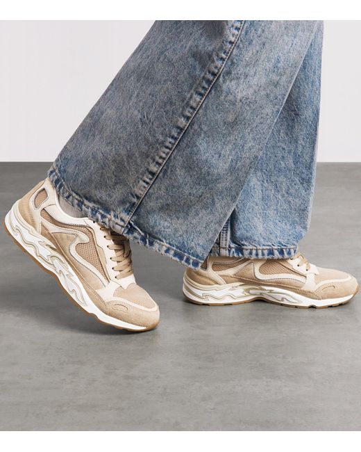 Sandro Natural Suede-Trim Flame Sneakers