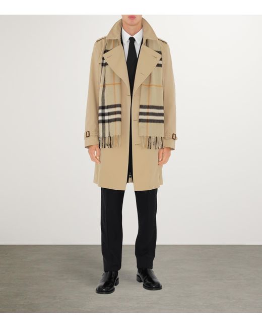 Burberry Natural Mid-Length Kensington Heritage Trench Coat for men