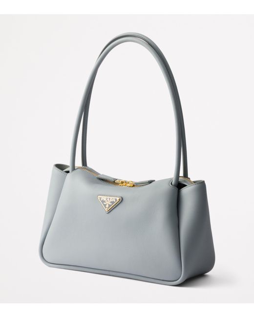 Prada Gray Medium Leather Darling Shoulder Bag