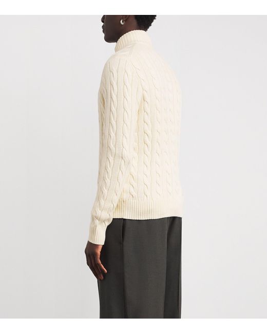 Polo Ralph Lauren White Cotton Cable Knit Sweater for men