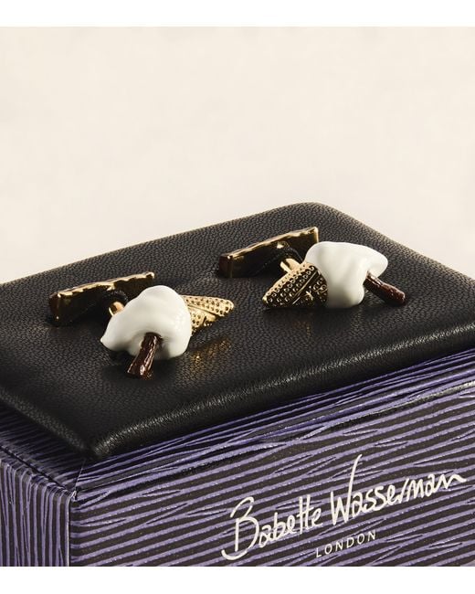 Babette Wasserman Natural Plated Ice Cream Cufflinks for men
