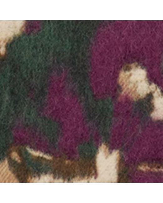 Burberry Purple Wool-Alpaca-Blend Rose Scarf