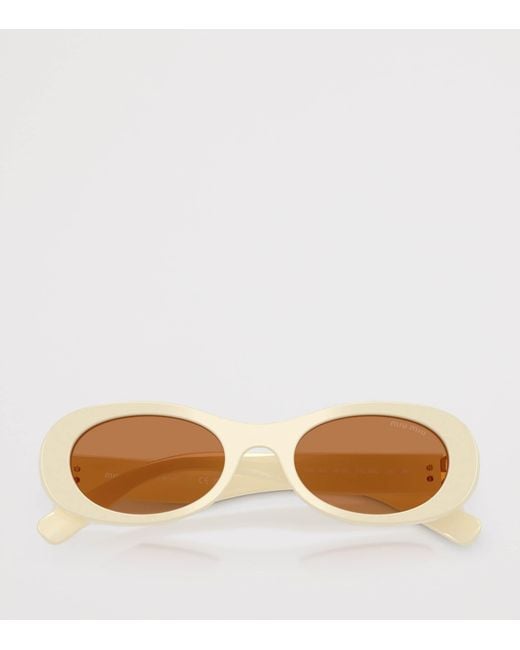 Miu Miu Natural Acetate Oval Mu06Zs Sunglasses