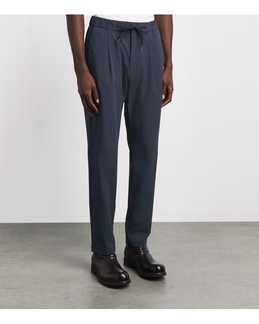 Herno Blue Stretch Technical Drawstring Trousers for men