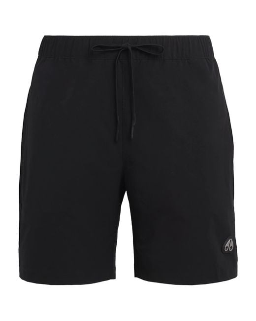 Moose Knuckles Black Drawstring Swim Shorts for men