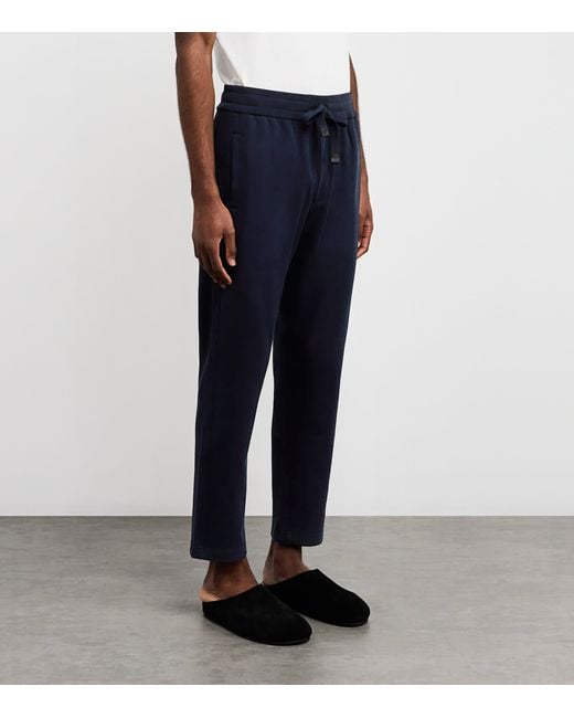 Brioni Blue Cotton-Blend Sweatpants for men