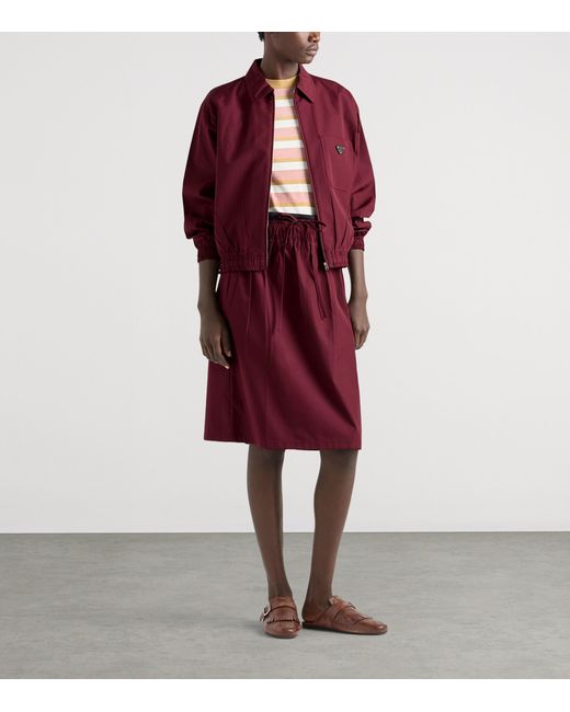 Prada Purple Drawstring Midi Skirt