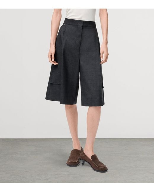 Loewe Blue Wool-Blend Check Cargo Shorts