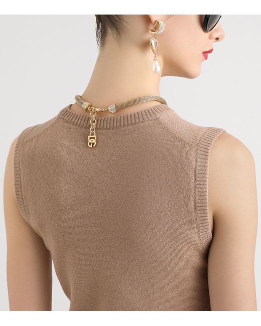 Dolce & Gabbana Natural Cashmere Sweater Vest