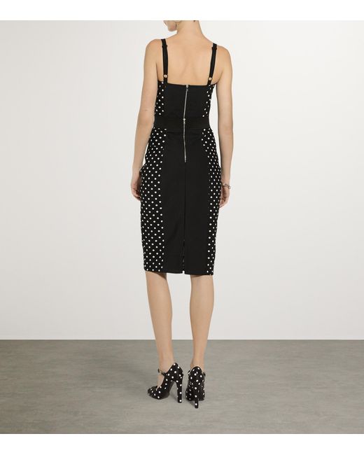 Dolce & Gabbana Black Polka-Dot Marquisette Corset Top