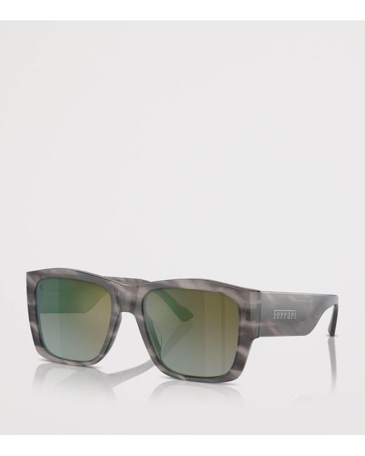 Ferrari Green Acetate Square Sunglasses