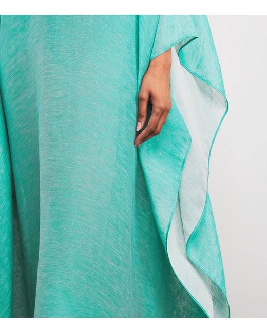 ‎Taller Marmo Blue Linen-Blend Caicos Kaftan