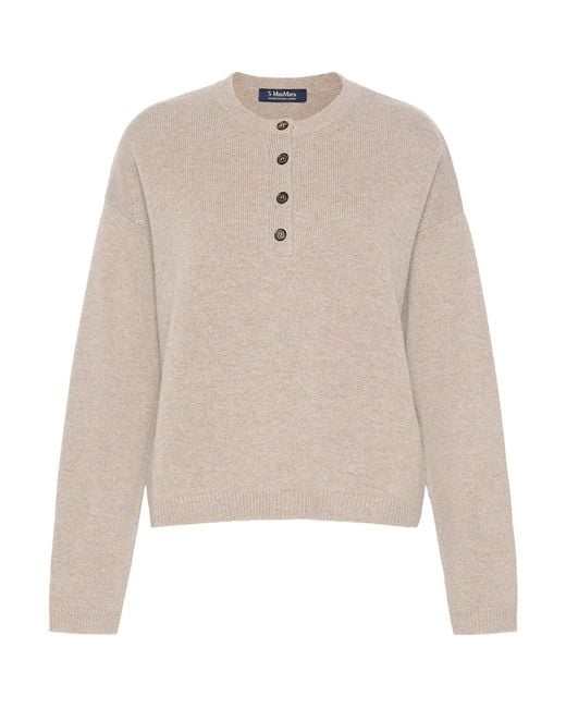 Max Mara White Wool-Cashmere Sweater