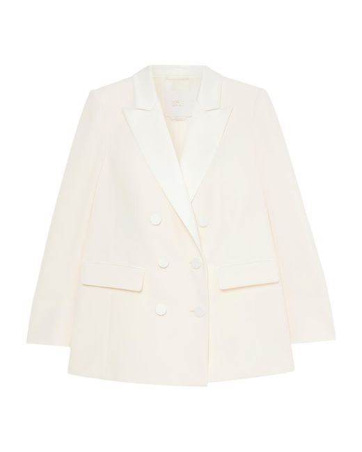 Marina Rinaldi White Double-Breasted Blazer