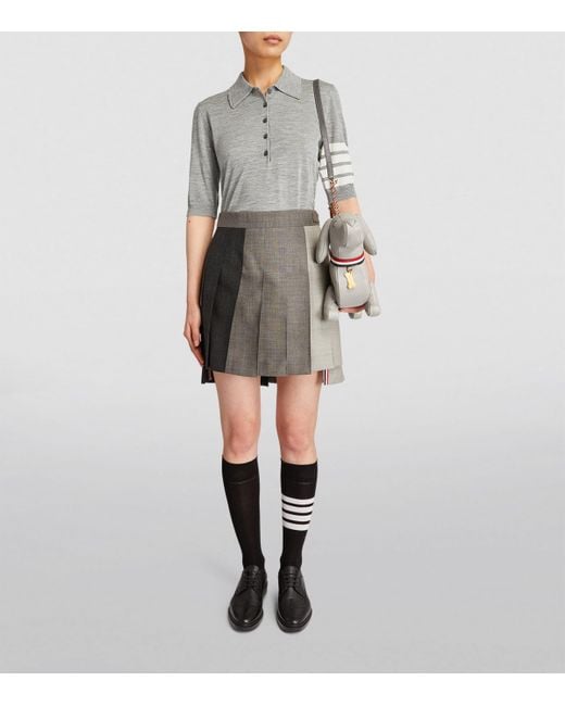 Thom Browne Gray 4-Bar Polo Shirt