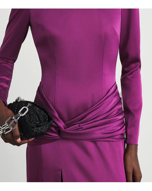 Alex Perry Purple Satin Crêpe Gown