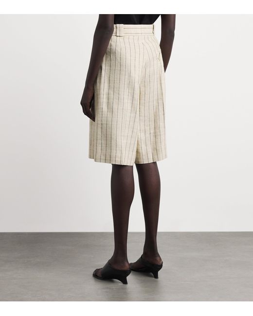 Blazé Milano Natural Pinstripe Serene Husul Tailored Shorts