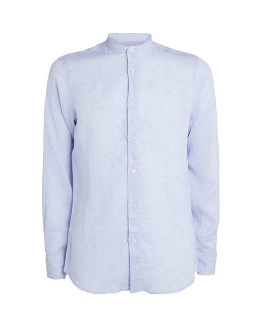 Frescobol Carioca Blue Linen Jorge Shirt for men