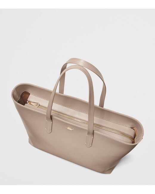 Aspinal Natural Leather East West Tote Bag