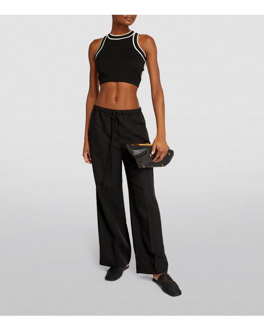 Max Mara Black Knitted Contrast Crop Top