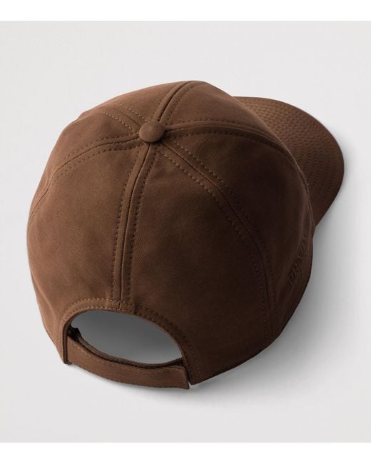 Prada Brown Old Cotton Satin Baseball Cap for men
