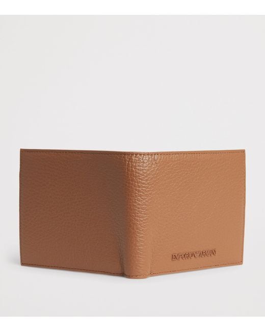 Emporio Armani Brown Leather Bifold Wallet for men