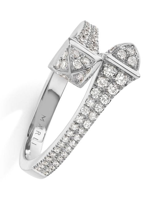 Marli New York White And Diamond Cleo Ring
