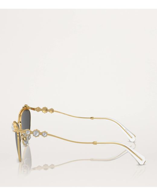 Swarovski Gray Metal Sk7017 Sunglasses